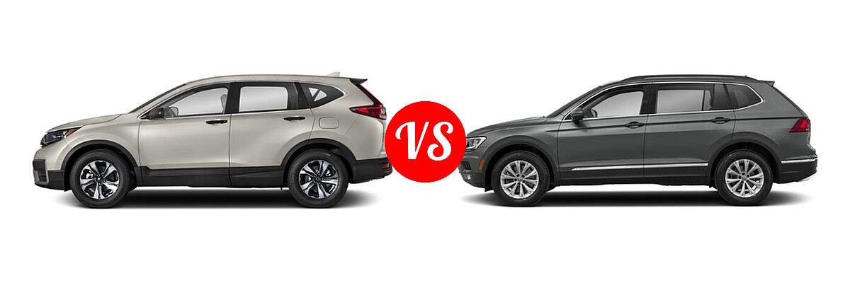 2020 Honda CR-V SUV LX vs. 2020 Volkswagen Tiguan SUV S / SE / SEL - Side Comparison