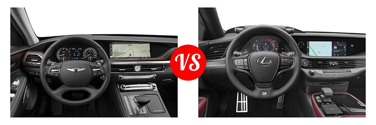 2020 Genesis G90 Sedan 3.3T Premium / 5.0L Ultimate vs. 2020 Lexus LS 500 Sedan LS 500 F SPORT - Dashboard Comparison