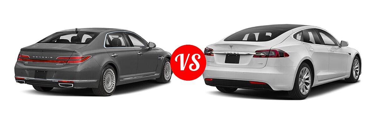 2020 Genesis G90 Sedan 3.3T Premium / 5.0L Ultimate vs. 2020 Tesla Model S Sedan Electric Long Range / Performance - Rear Right Comparison