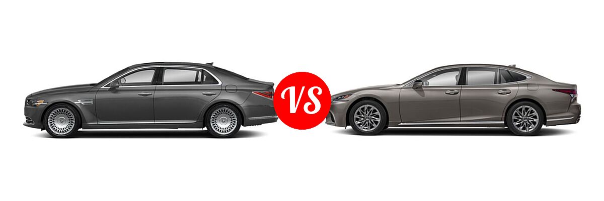2020 Genesis G90 Sedan 3.3T Premium / 5.0L Ultimate vs. 2020 Lexus LS 500 Sedan LS 500 / LS 500 Inspiration Series - Side Comparison