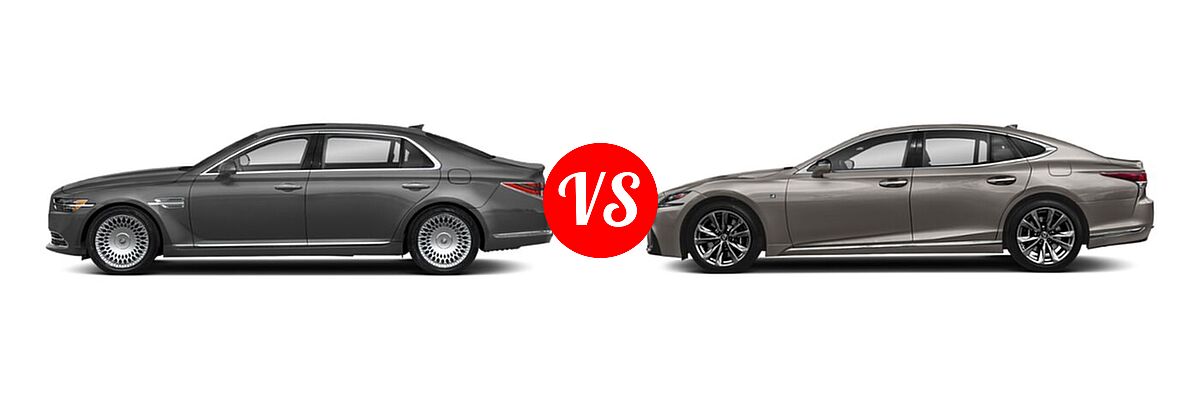 2020 Genesis G90 Sedan 3.3T Premium / 5.0L Ultimate vs. 2020 Lexus LS 500 Sedan LS 500 F SPORT - Side Comparison