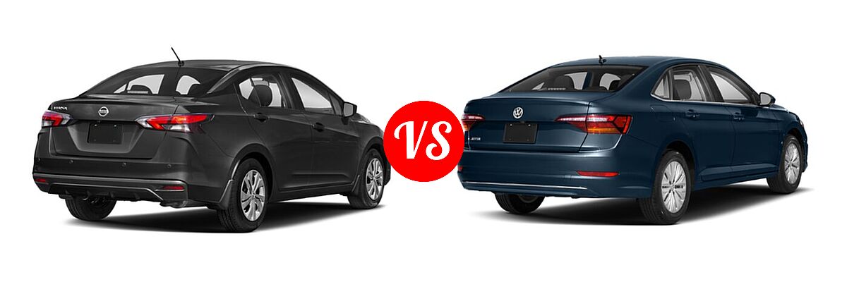 2020 Nissan Versa Sedan S / SR / SV vs. 2020 Volkswagen Jetta Sedan S / SE / SEL / SEL Premium - Rear Right Comparison