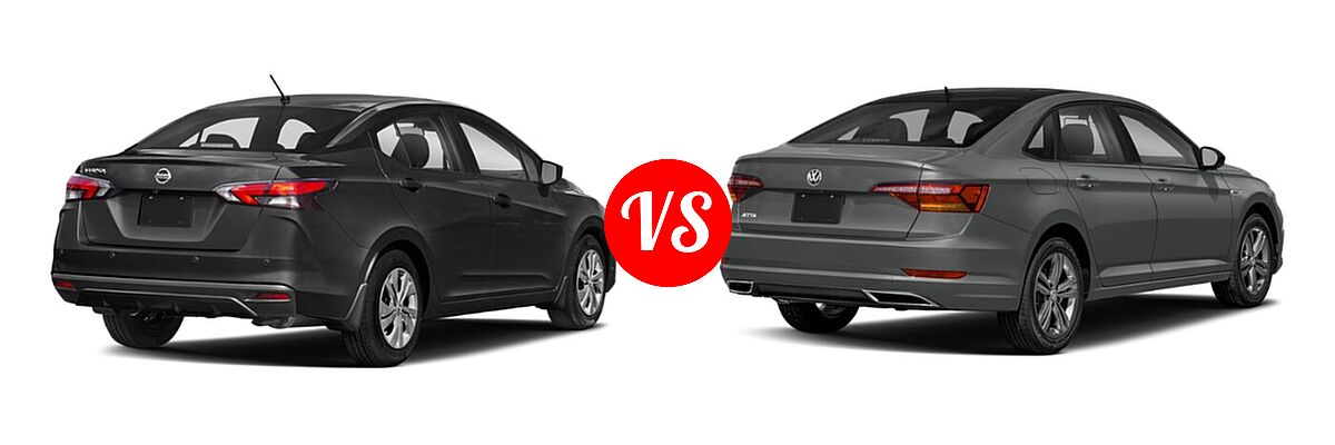 2020 Nissan Versa Sedan S / SR / SV vs. 2020 Volkswagen Jetta Sedan R-Line - Rear Right Comparison