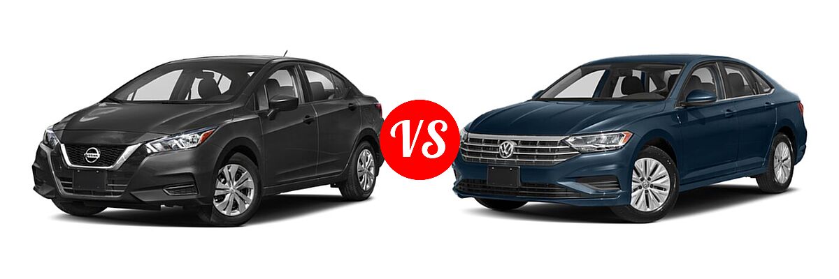 2020 Nissan Versa Sedan S / SR / SV vs. 2020 Volkswagen Jetta Sedan S / SE / SEL / SEL Premium - Front Left Comparison