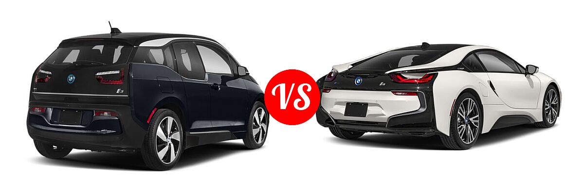 2020 BMW i3 Hatchback PHEV 120 Ah / 120 Ah w/Range Extender / s vs. 2019 BMW i8 Coupe PHEV Coupe - Rear Right Comparison
