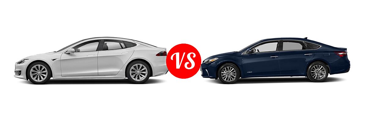 2020 Tesla Model S Sedan Electric Long Range / Performance vs. 2018 Toyota Avalon Hybrid Sedan Hybrid Limited - Side Comparison