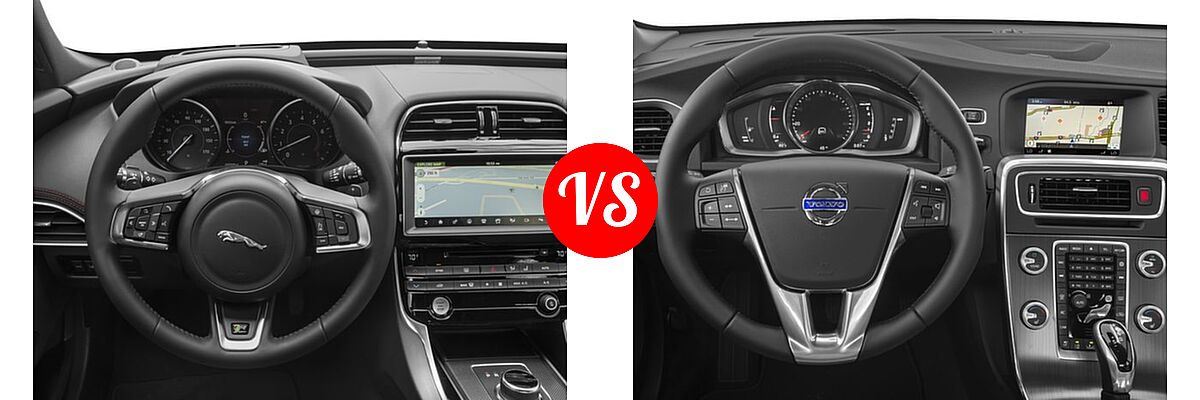 2017 Jaguar XE Sedan 25t / 35t R-Sport vs. 2017 Volvo S60 Cross Country Sedan T5 AWD - Dashboard Comparison