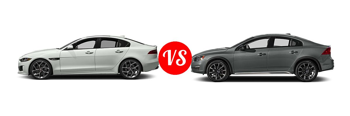 2017 Jaguar XE Sedan 25t / 35t R-Sport vs. 2017 Volvo S60 Cross Country Sedan T5 AWD - Side Comparison