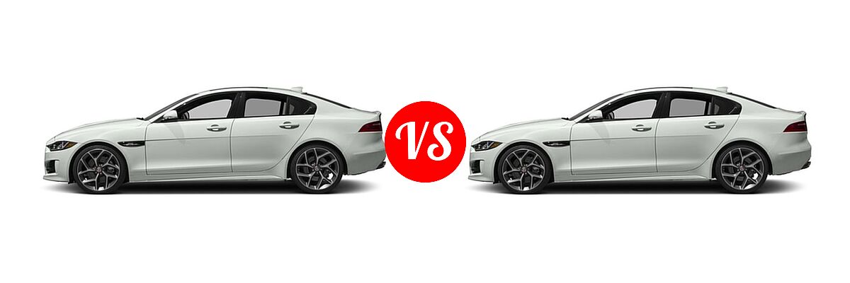 2017 Jaguar XE Sedan 25t / 35t R-Sport vs. 2017 Jaguar XE Sedan Diesel 20d / 20d R-Sport - Side Comparison