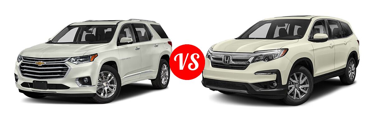 2019 Chevrolet Traverse SUV High Country / Premier vs. 2019 Honda Pilot SUV EX-L w/Navi & RES - Front Left Comparison