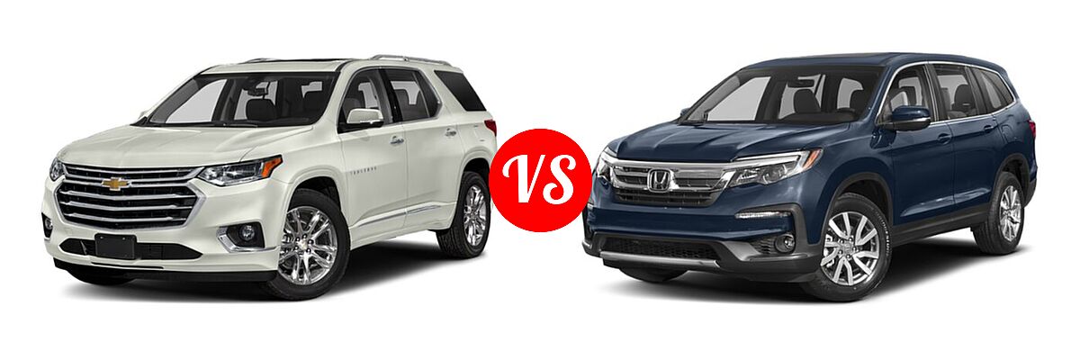 2019 Chevrolet Traverse SUV High Country / Premier vs. 2019 Honda Pilot SUV EX-L w/Navi & RES - Front Left Comparison