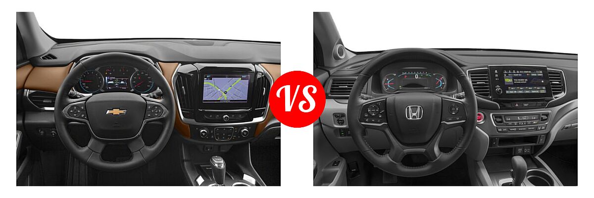 2019 Chevrolet Traverse SUV High Country / Premier vs. 2019 Honda Pilot SUV EX-L - Dashboard Comparison
