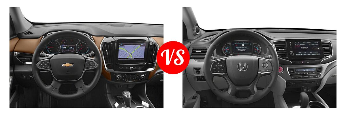 2019 Chevrolet Traverse SUV High Country / Premier vs. 2019 Honda Pilot SUV EX-L w/Navi & RES - Dashboard Comparison