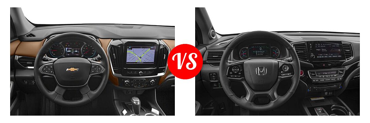 2019 Chevrolet Traverse SUV High Country / Premier vs. 2019 Honda Pilot SUV Elite - Dashboard Comparison