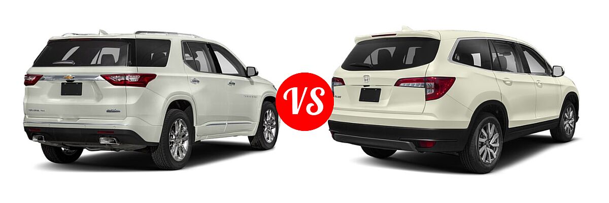 2019 Chevrolet Traverse SUV High Country / Premier vs. 2019 Honda Pilot SUV EX-L w/Navi & RES - Rear Right Comparison