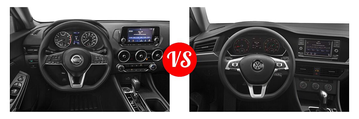 2020 Nissan Sentra Sedan S / SV vs. 2020 Volkswagen Jetta Sedan S / SE / SEL / SEL Premium - Dashboard Comparison