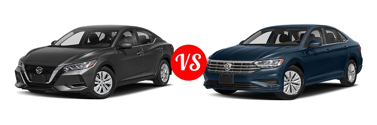 2020 Nissan Sentra Sedan S / SV vs. 2020 Volkswagen Jetta Sedan S / SE / SEL / SEL Premium - Front Left Comparison