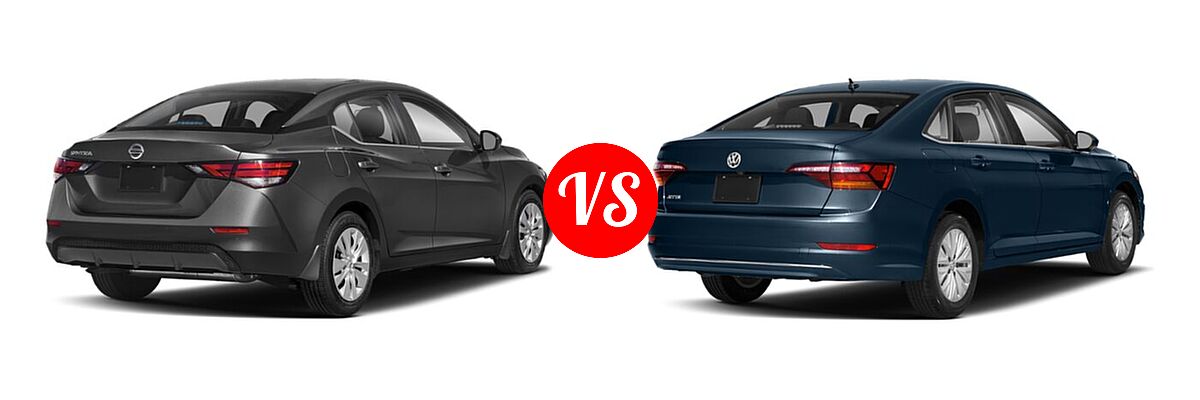 2020 Nissan Sentra Sedan S / SV vs. 2020 Volkswagen Jetta Sedan S / SE / SEL / SEL Premium - Rear Right Comparison