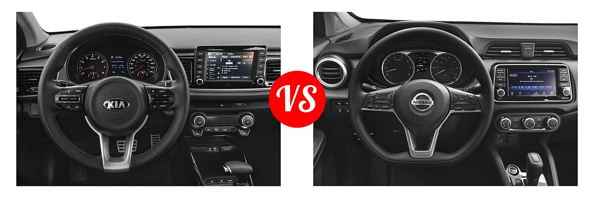 2020 Kia Rio Sedan LX vs. 2020 Nissan Versa Sedan S / SR / SV - Dashboard Comparison