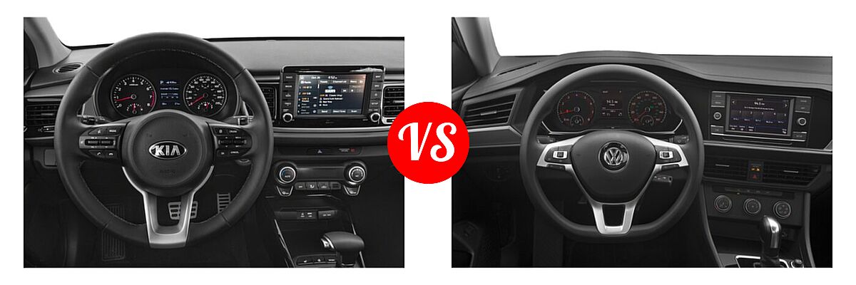 2020 Kia Rio Sedan LX vs. 2020 Volkswagen Jetta Sedan S / SE / SEL / SEL Premium - Dashboard Comparison