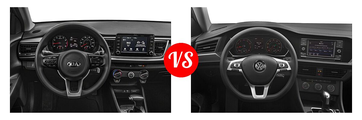 2020 Kia Rio Sedan S vs. 2020 Volkswagen Jetta Sedan S / SE / SEL / SEL Premium - Dashboard Comparison