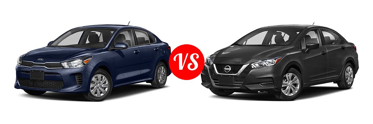 2020 Kia Rio Sedan LX / S vs. 2020 Nissan Versa Sedan S / SR / SV - Front Left Comparison
