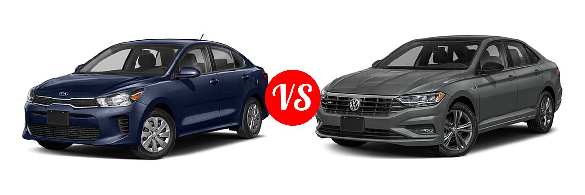 2020 Kia Rio Sedan LX / S vs. 2020 Volkswagen Jetta Sedan R-Line - Front Left Comparison
