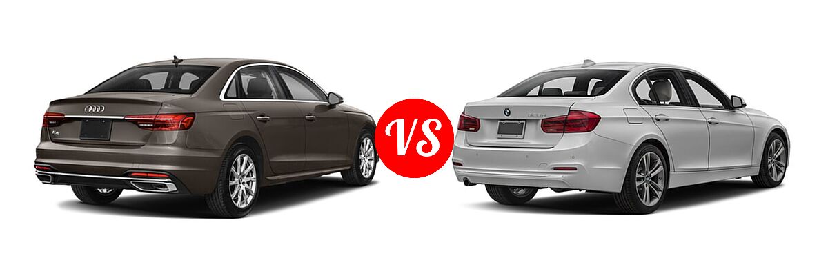 2020 Audi A4 Sedan Premium / Premium Plus / Prestige vs. 2018 BMW 3 Series Sedan Diesel 328d / 328d xDrive - Rear Right Comparison