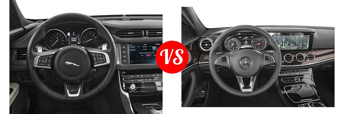 2017 Jaguar XF Sedan Diesel 20d vs. 2017 Mercedes-Benz E-Class Sedan E 300 Sport - Dashboard Comparison