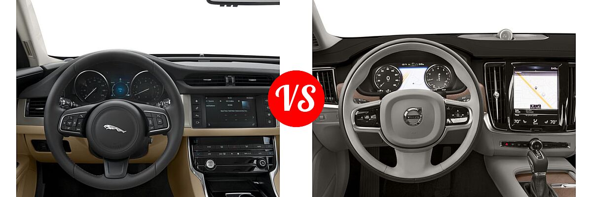 2017 Jaguar XF Sedan Diesel 20d Premium vs. 2017 Volvo S90 Sedan Inscription / Momentum - Dashboard Comparison