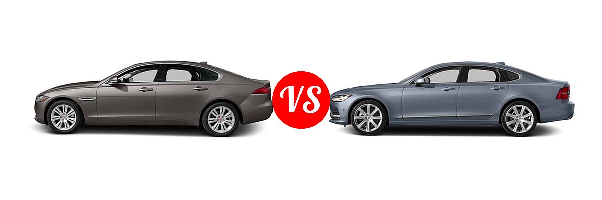 2017 Jaguar XF Sedan Diesel 20d Premium vs. 2017 Volvo S90 Sedan Inscription / Momentum - Side Comparison