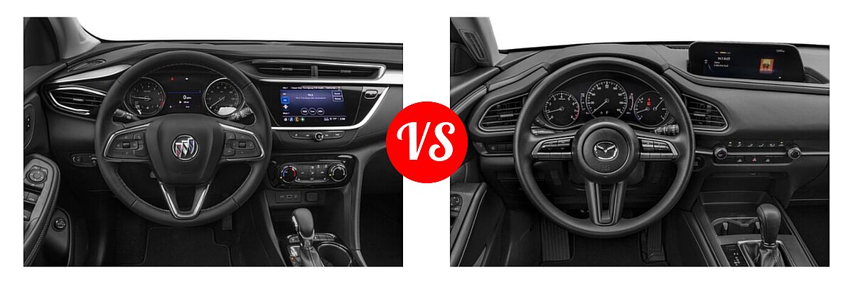 2020 Buick Encore GX SUV Essence / Preferred / Select vs. 2020 Mazda CX-30 SUV FWD - Dashboard Comparison