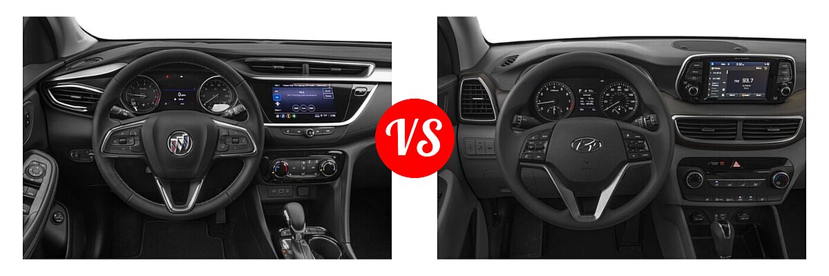 2020 Buick Encore GX SUV Essence / Preferred / Select vs. 2020 Hyundai Tucson SUV SE / Value - Dashboard Comparison