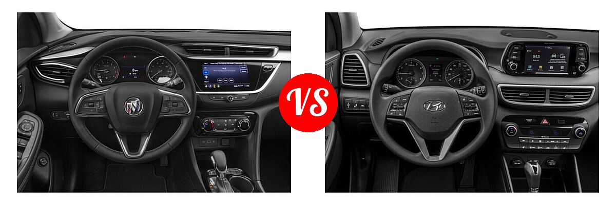 2020 Buick Encore GX SUV Essence / Preferred / Select vs. 2020 Hyundai Tucson SUV SEL - Dashboard Comparison