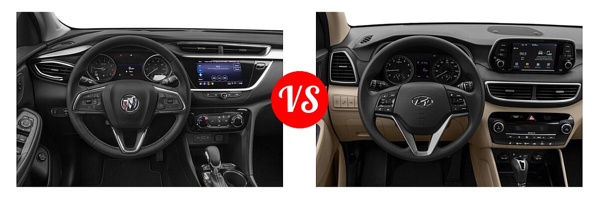 2020 Buick Encore GX SUV Essence / Preferred / Select vs. 2020 Hyundai Tucson SUV Sport - Dashboard Comparison