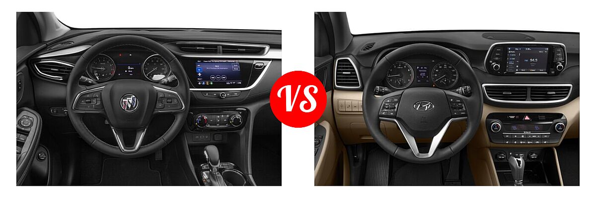 2020 Buick Encore GX SUV Essence / Preferred / Select vs. 2020 Hyundai Tucson SUV Limited - Dashboard Comparison