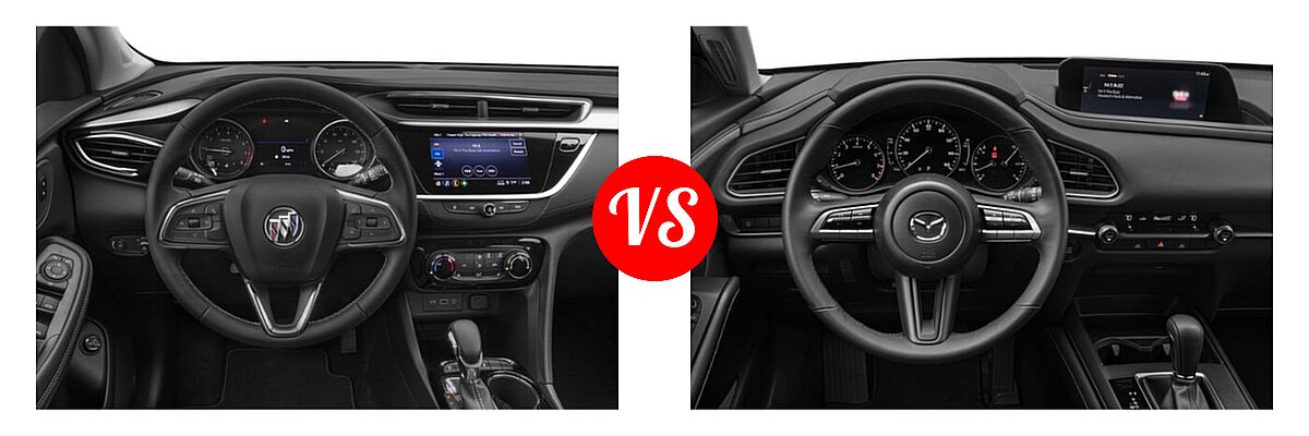 2020 Buick Encore GX SUV Essence / Preferred / Select vs. 2020 Mazda CX-30 SUV Select Package - Dashboard Comparison