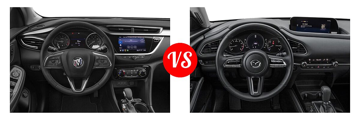 2020 Buick Encore GX SUV Essence / Preferred / Select vs. 2020 Mazda CX-30 SUV Preferred Package - Dashboard Comparison