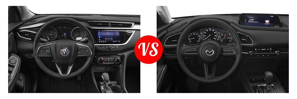 2020 Buick Encore GX SUV Essence / Preferred / Select vs. 2020 Mazda CX-30 SUV Select Package - Dashboard Comparison