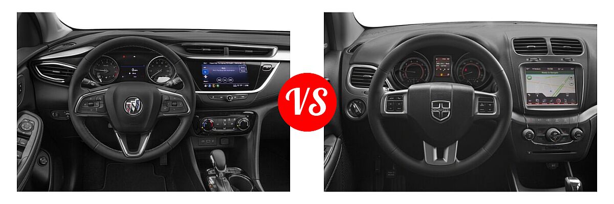 2020 Buick Encore GX SUV Essence / Preferred / Select vs. 2020 Dodge Journey SUV Crossroad - Dashboard Comparison