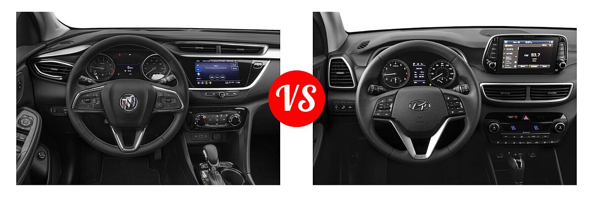 2020 Buick Encore GX SUV Essence / Preferred / Select vs. 2020 Hyundai Tucson SUV Ultimate - Dashboard Comparison