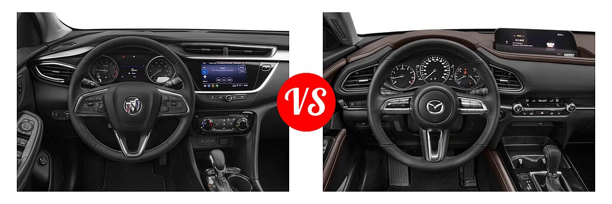 2020 Buick Encore GX SUV Essence / Preferred / Select vs. 2020 Mazda CX-30 SUV Premium Package - Dashboard Comparison