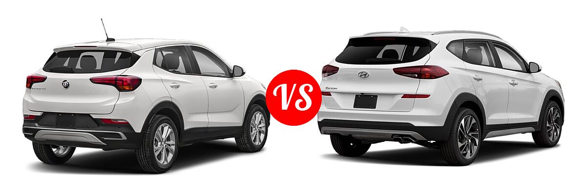 2020 Buick Encore GX SUV Essence / Preferred / Select vs. 2020 Hyundai Tucson SUV Sport - Rear Right Comparison