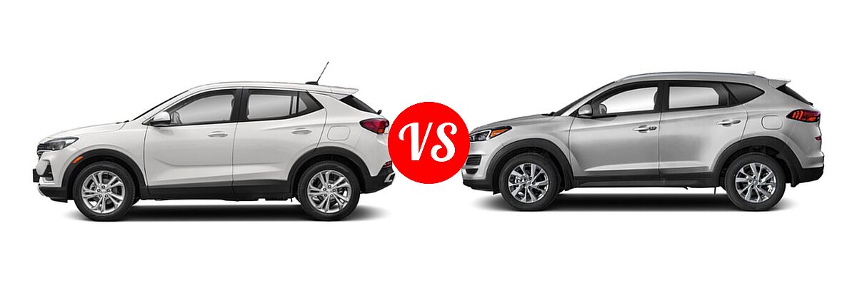 2020 Buick Encore GX SUV Essence / Preferred / Select vs. 2020 Hyundai Tucson SUV SE / Value - Side Comparison