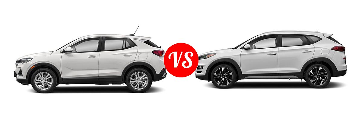 2020 Buick Encore GX SUV Essence / Preferred / Select vs. 2020 Hyundai Tucson SUV Sport - Side Comparison