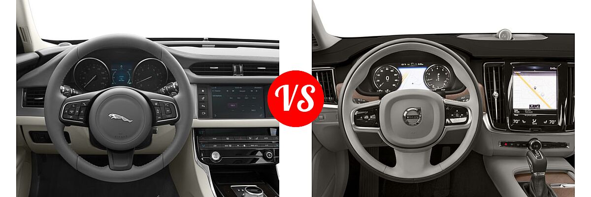 2017 Jaguar XF Sedan Diesel 20d Prestige vs. 2017 Volvo S90 Sedan Inscription / Momentum - Dashboard Comparison
