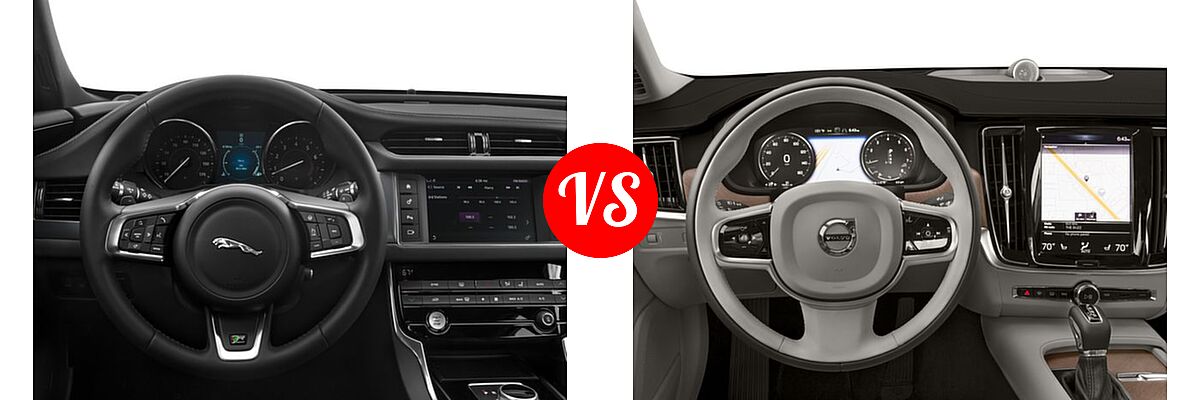 2017 Jaguar XF Sedan Diesel 20d R-Sport vs. 2017 Volvo S90 Sedan Inscription / Momentum - Dashboard Comparison
