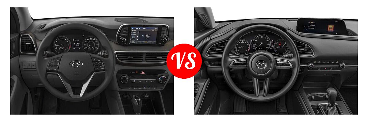 2020 Hyundai Tucson SUV SE / Value vs. 2020 Mazda CX-30 SUV FWD - Dashboard Comparison