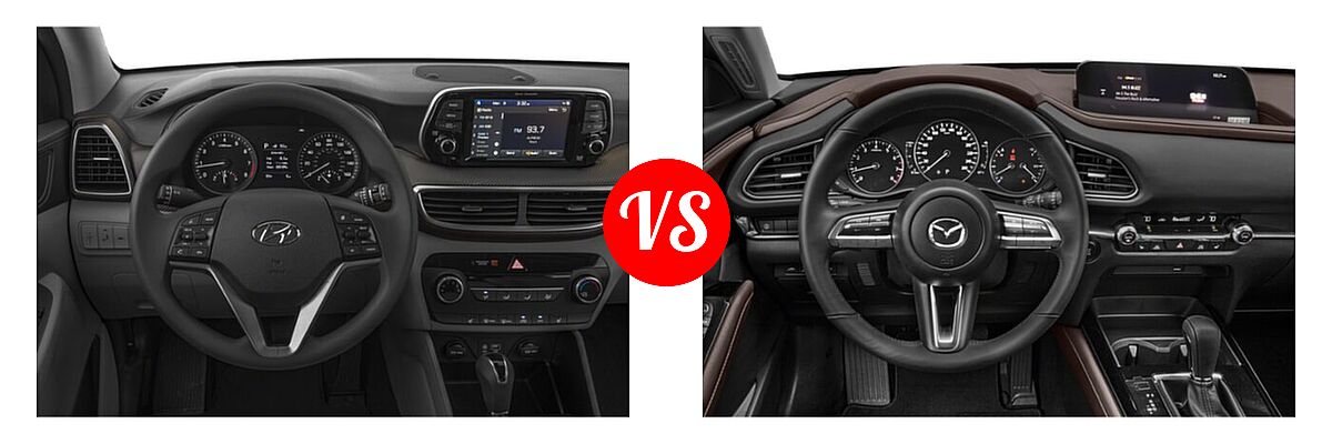 2020 Hyundai Tucson SUV SE / Value vs. 2020 Mazda CX-30 SUV Premium Package - Dashboard Comparison