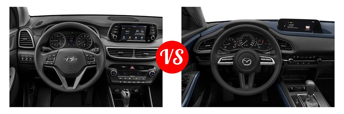 2020 Hyundai Tucson SUV SEL vs. 2020 Mazda CX-30 SUV AWD - Dashboard Comparison